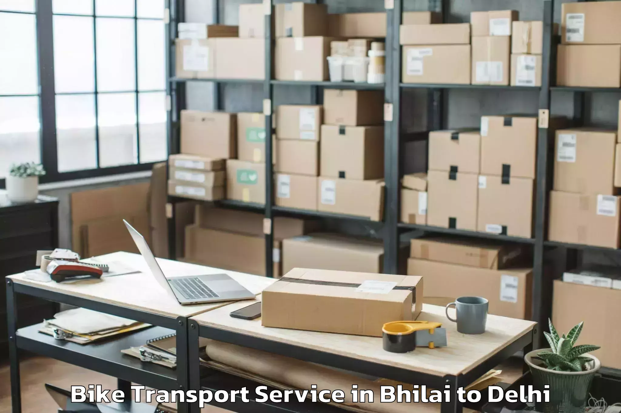 Get Bhilai to Naraina Industrial Estate Bike Transport